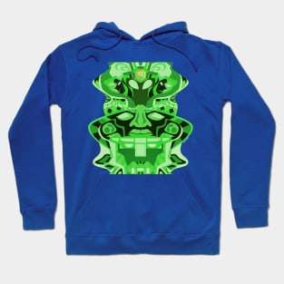 olmec head totem in alien robot saint ecopop pattern Hoodie